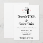 Bruid & Bruidegom Uitnodiging (Voorkant / Achterkant)