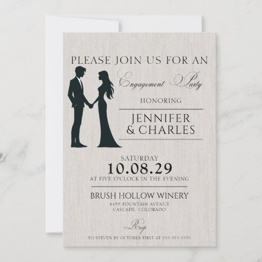 bruid & bruidegom verlovingsfeest kaart (Voorkant)