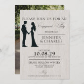 bruid & bruidegom verlovingsfeest kaart (Voorkant / Achterkant)