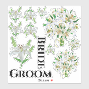 Bruid Bruidegom Witte Lelie Stickers
