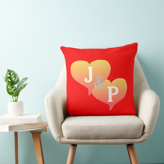 Bruid bruidegom zonsondergang harten rood omkeerba kussen (Stoel)