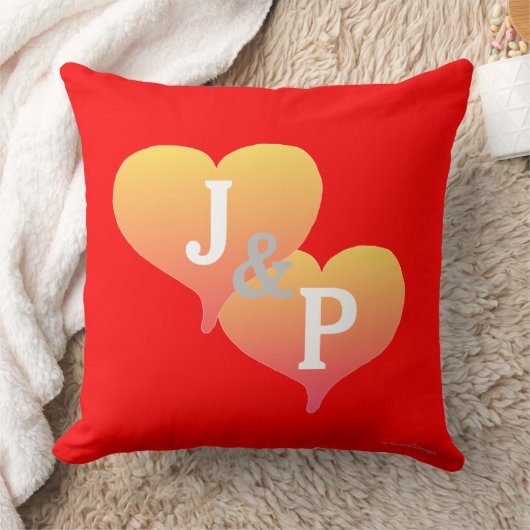 Bruid bruidegom zonsondergang harten rood omkeerba kussen (Deken)