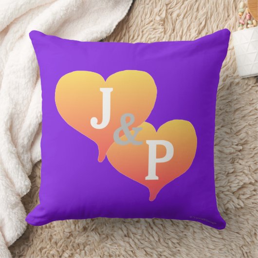 bruid bruidegom zonsondergang harten violette omke kussen (Deken)