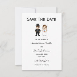 Bruid & Bruidegom Zwarte Strepen - 3x5 Save the Da Date