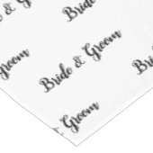 Bruid Bruidegom Zwarte Witte Typografie  Tafelkleed (Gekanteld)