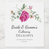 Bruid & bruidegom's Culinaire hoogstandjes Wijn Etiket (Enkel label)