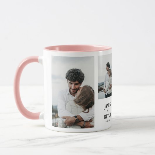 Bruid Bruidegom's Souvenir Bruiloft gast 4 foto's Mok (Links)