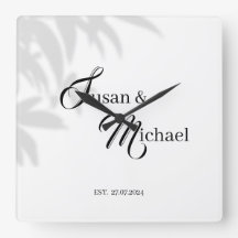 Bruid & Bruidegom's Zwart & Wit Thema Klok