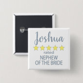 Bruid & Bruids / Huwelijksfeest 5 sterren Neef van Vierkante Button 5,1 Cm (Voorkant /achterkant)