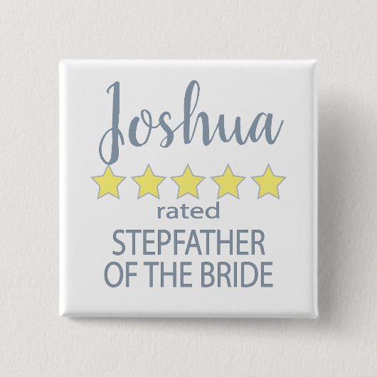Bruid & Bruids / Huwelijksfeest 5-sterren vader va Vierkante Button 5,1 Cm (Voorkant)