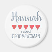 Bruid & Bruidsfeest 5 Hart Groomswoman Magneet (Voorkant)