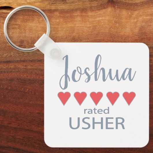Bruid & bruidsfeest 5 hart usher sleutelhanger (Voorkant)