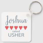 Bruid & bruidsfeest 5 hart usher sleutelhanger (Achterkant)