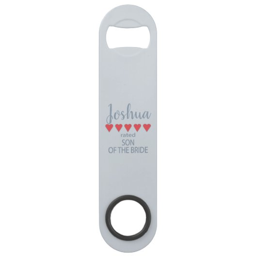 Bruid & Bruidsfeest 5 Hart Zoon van de Bruid Speed Flessenopener (Voorkant)