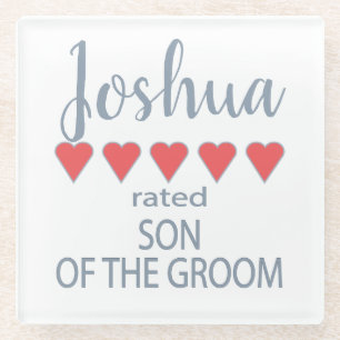 Bruid & Bruidsfeest 5 Hart Zoon van de Bruidegom Glazen Onderzetter