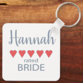 Bruid & Bruidsfeest 5 Hartjes Bruid Sleutelhanger (Achterkant)