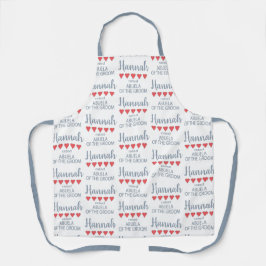 Bruid & bruidsfeest 5 hartjes oma van de bruidegom schort