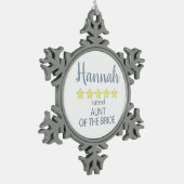 Bruid & Bruidsfeest 5 sterren tante van de bruid Tin Sneeuwvlok Ornament (Links)