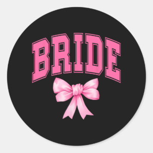 Bruid Bruidsmeisje Coquette Boog Huwelijk Bachelor Ronde Sticker