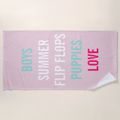 Bruid  Bruidsmeisje Roze Zomerliefde Strooi Feestj Strandlaken (Voorkant)