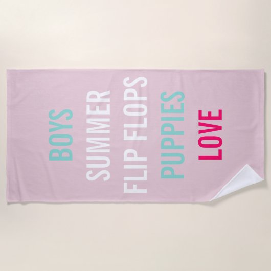 Bruid  Bruidsmeisje Roze Zomerliefde Strooi Feestj Strandlaken (Voorkant)