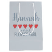 Bruid & Bruidsmeisjes 5 Hart Bloemenmeisje Medium Cadeauzakje (Achterkant)