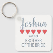 Bruid & Bruidsmeisjes 5 Hart Broer van de Bruid Sleutelhanger (Voorkant)