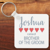 Bruid & Bruidsmeisjes 5 Hart Broer van de Bruidego Sleutelhanger (Voorkant)