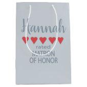 Bruid & Bruidsmeisjes 5 Hart Getuige van de Bruid Medium Cadeauzakje (Voorkant)