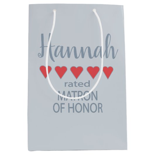 Bruid & Bruidsmeisjes 5 Hart Getuige van de Bruid Medium Cadeauzakje (Voorkant)
