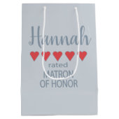 Bruid & Bruidsmeisjes 5 Hart Getuige van de Bruid Medium Cadeauzakje (Achterkant)