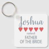Bruid & Bruidsmeisjes 5 Hart Vader van de Bruid Sleutelhanger (Voorkant)
