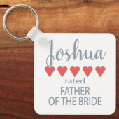 Bruid & Bruidsmeisjes 5 Hart Vader van de Bruid Sleutelhanger (Voorkant)