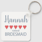 Bruid & Bruidsmeisjes 5 Hartjes Bruidsmeisje Sleutelhanger (Achterkant)