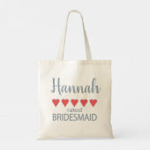 Bruid & Bruidsmeisjes 5 Hartjes Bruidsmeisje Tote Bag (Achterkant)