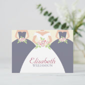 Bruid & bruidsmeisjes Bruids Lunch Plaatskaarten (Staand voorkant)