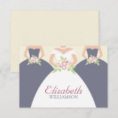 Bruid & bruidsmeisjes Bruids Lunch Plaatskaarten (Voorkant / Achterkant)