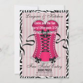 Bruid & Bruidsmeisjes Lingerie Roze Douche Party Kaart (Voorkant)