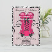 Bruid & Bruidsmeisjes Lingerie Roze Douche Party Kaart (Staand voorkant)