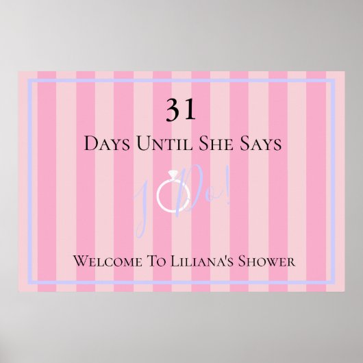 Bruid & bruidsmeisjes Roze bruiloft telt af Poster (Voorkant)