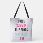 Bruid & bruidsmeisjes zomer bruiloft feest tote bag (Achterkant)