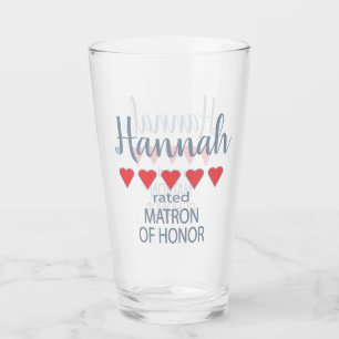 Bruid & Bruidsstoet 5 Hart Getuige van de Bruid Glas