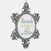 Bruid & Bruidsstoet 5 sterren Oma van de Bruidegom Tin Sneeuwvlok Ornament (Links)