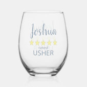 Bruid & Bruidsstoet 5-sterren Usher Wijnglas Zonder Voet (Achterkant)