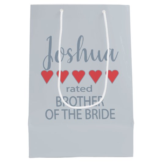 Bruid & Bruiloft 5 Hart Broer van de Bruid Medium Cadeauzakje (Achterkant)