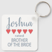 Bruid & Bruiloft 5 Hart Broer van de Bruid Sleutelhanger (Achterkant)