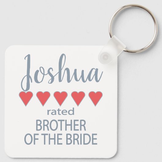 Bruid & Bruiloft 5 Hart Broer van de Bruid Sleutelhanger (Achterkant)