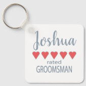 Bruid & Bruiloft 5 Hart Bruidsjonker Sleutelhanger (Voorkant)