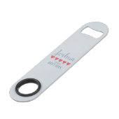 Bruid & Bruiloft 5 Hart Getuige Speed Flessenopener (Voorkant Gekanteld)
