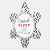 Bruid & Bruiloft 5 Hart nicht van de bruidegom Tin Sneeuwvlok Ornament (Rechts)